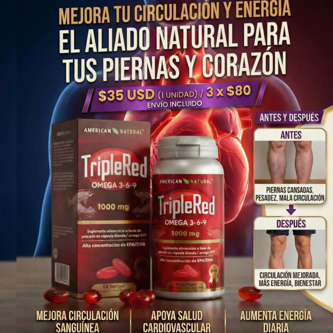 TRIPLE RED | Dile adiós al cansancio y la pesadez en tus piernas